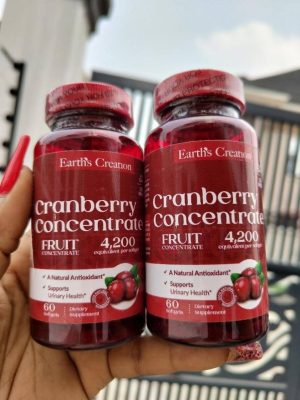 Earth's Creation Cranberry Concentrate 4,200mg Two bottles of Earth's Creation Cranberry Concentrate 4,200mg, 60 softgels